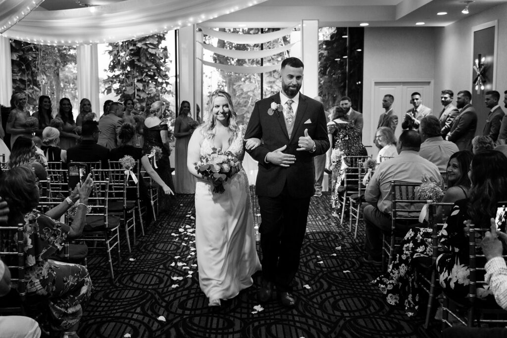 black and white photo of wedding ceremoy in South Florida