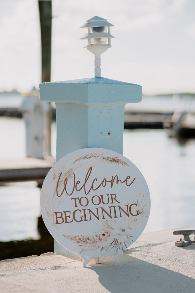 round Welcome wedding sign