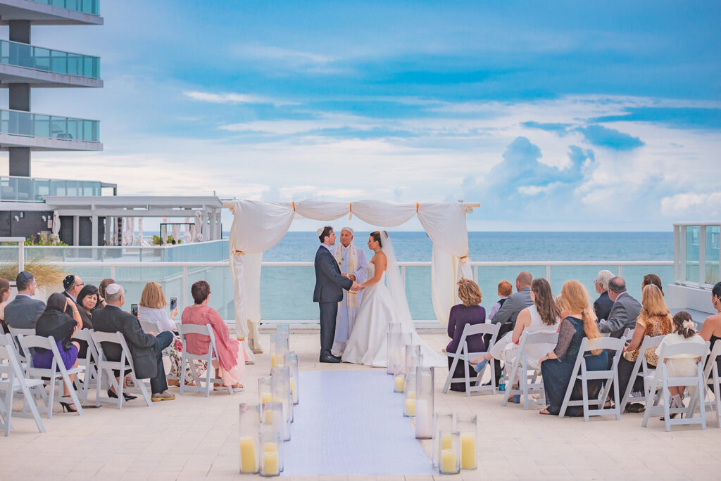 Jewish wedding ceremony on the beach South Florida