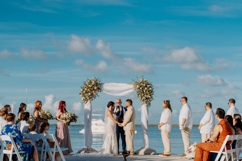 ocean side wedding ceremony in South Florida