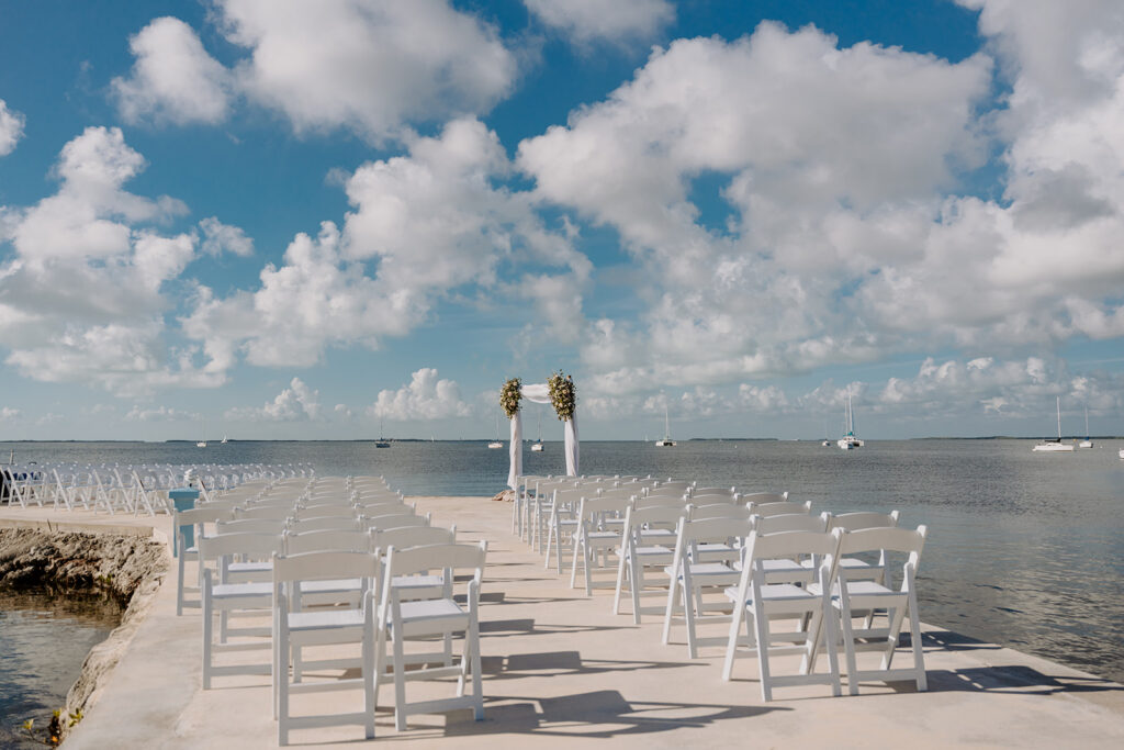 wedding ceremony set up next to ocean in South Florida