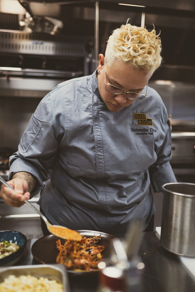 Chef prepares food at Rum Room Miami