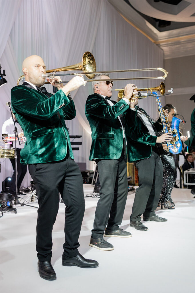 Live instrumental band performing at a wedding reception in Central Florida