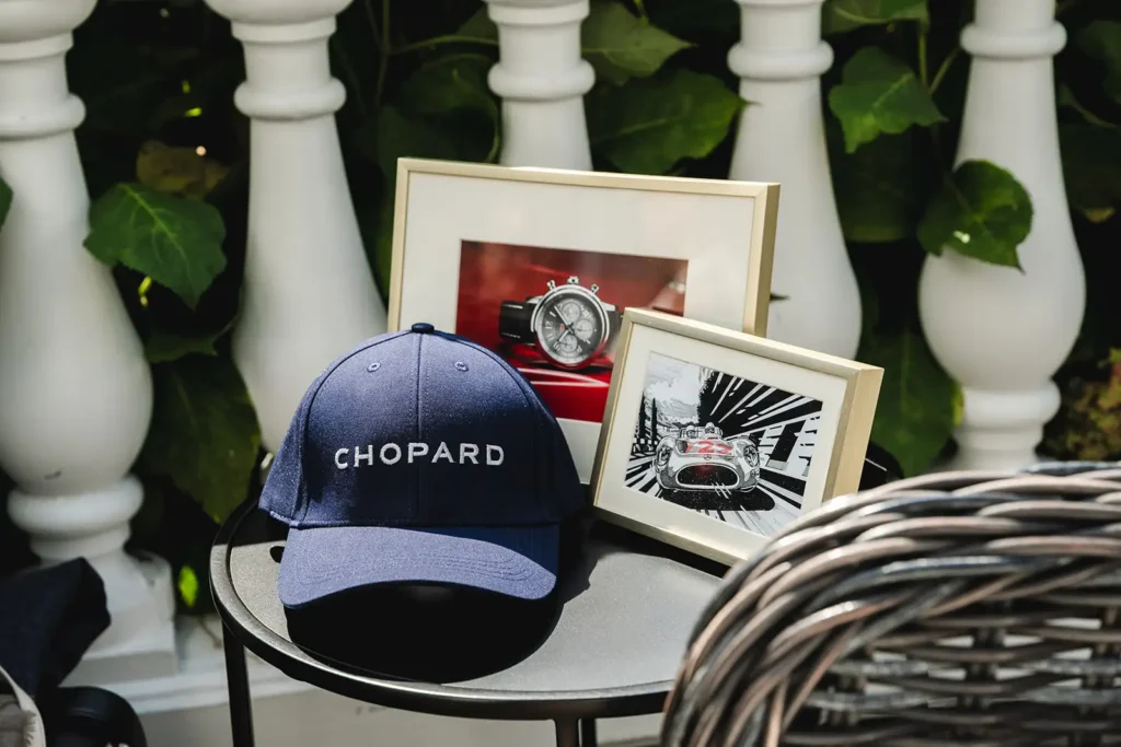 Chopard hat on display at a PR event