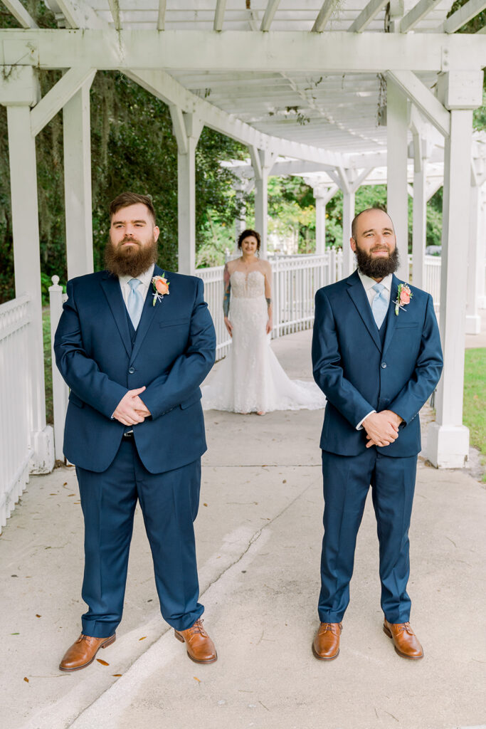 bride brothers first look
