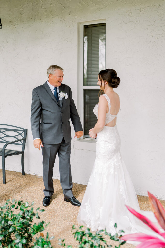 daddy daughter first look all smiles