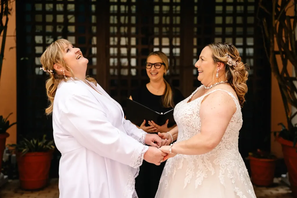 Intimate wedding ceremony at Swan and Dolphin Resort