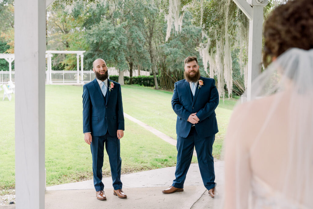 brothers excited to see sister at first look