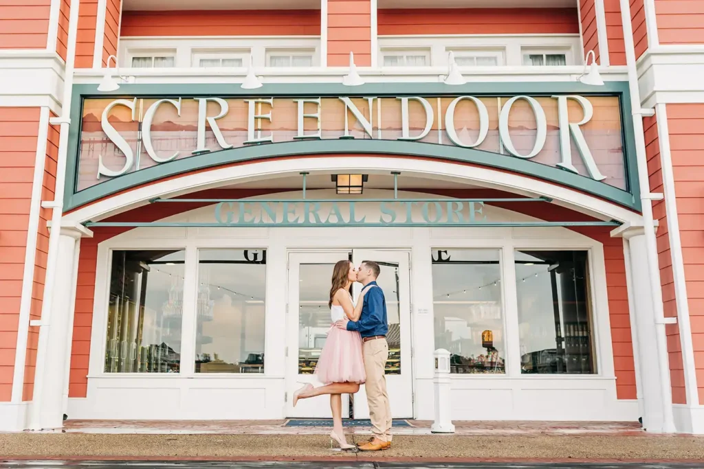 Engagement photo shoot at Disney Boardwalk