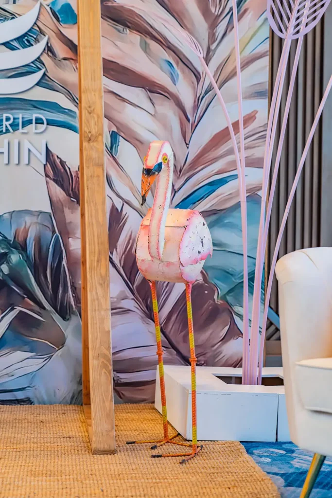 Flamingo corporate event decor