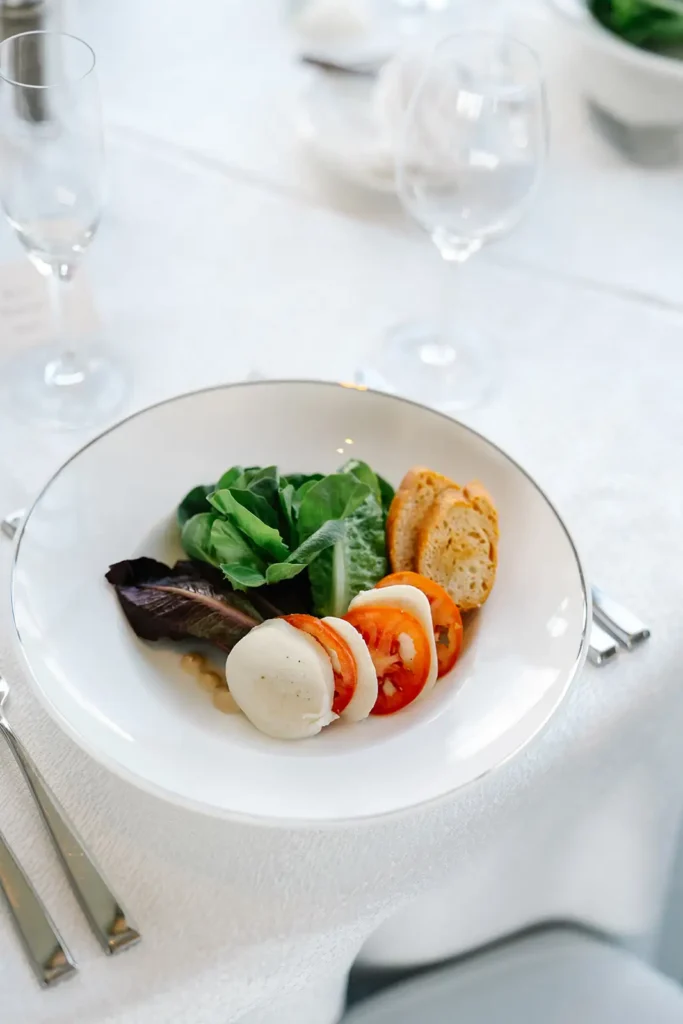 Wedding reception salad at Swan Reserve
