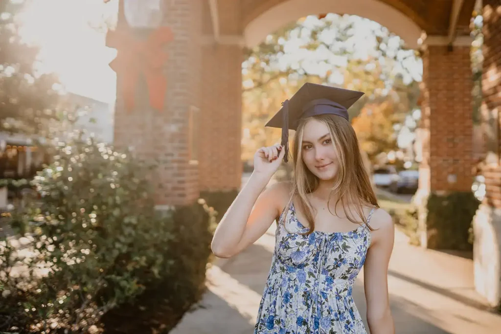 Downtown Winter Garden, FL senior photo shoot female