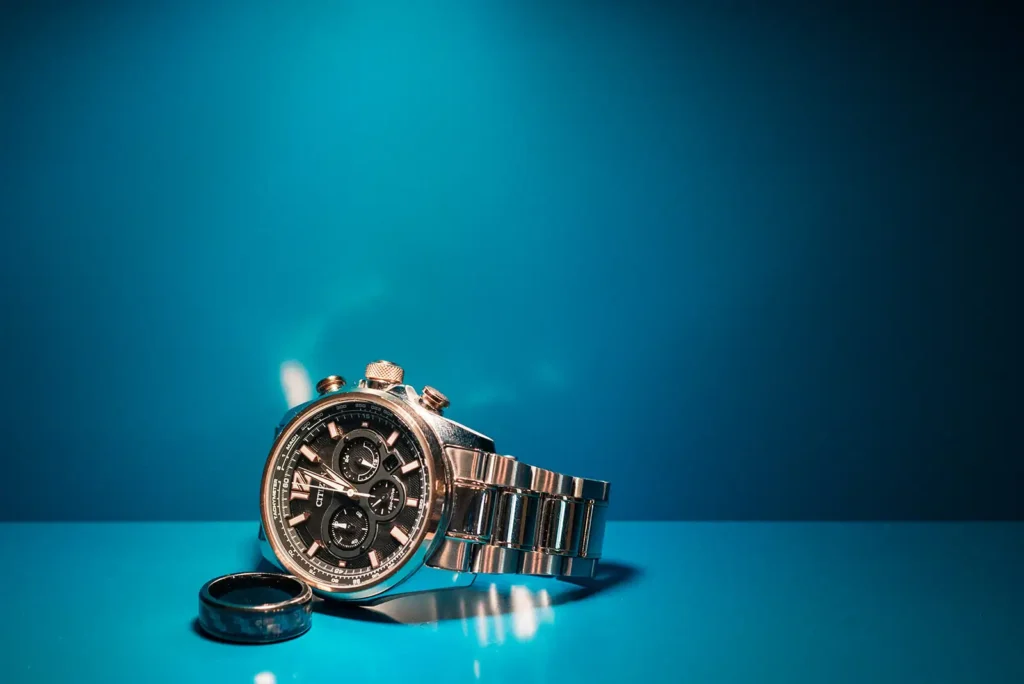 Luxury wedding photography of watch by Cona Studios