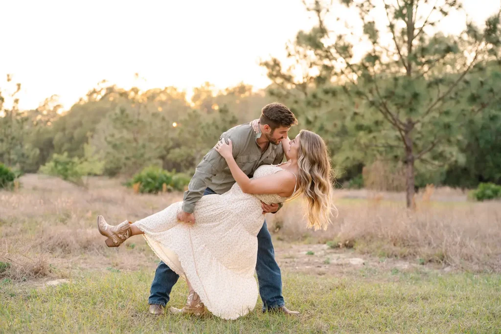 Man dips woman in field in Florida