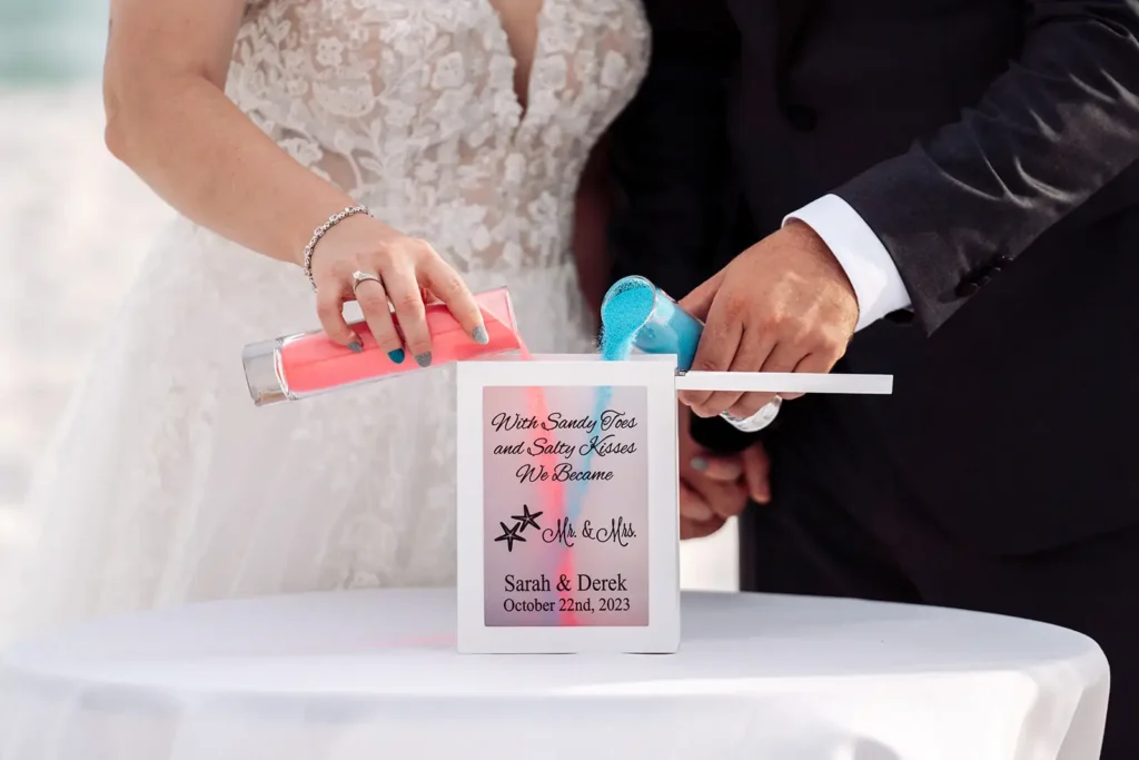 sand ceremony at beach wedding in South Florida