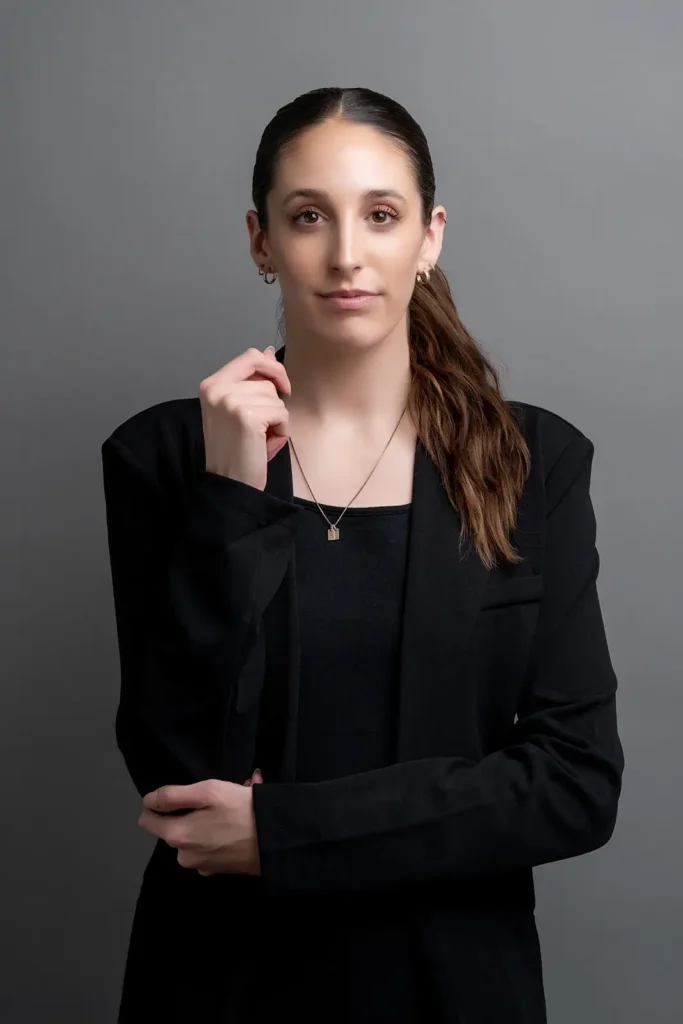 Woman wearing all black for a headshot