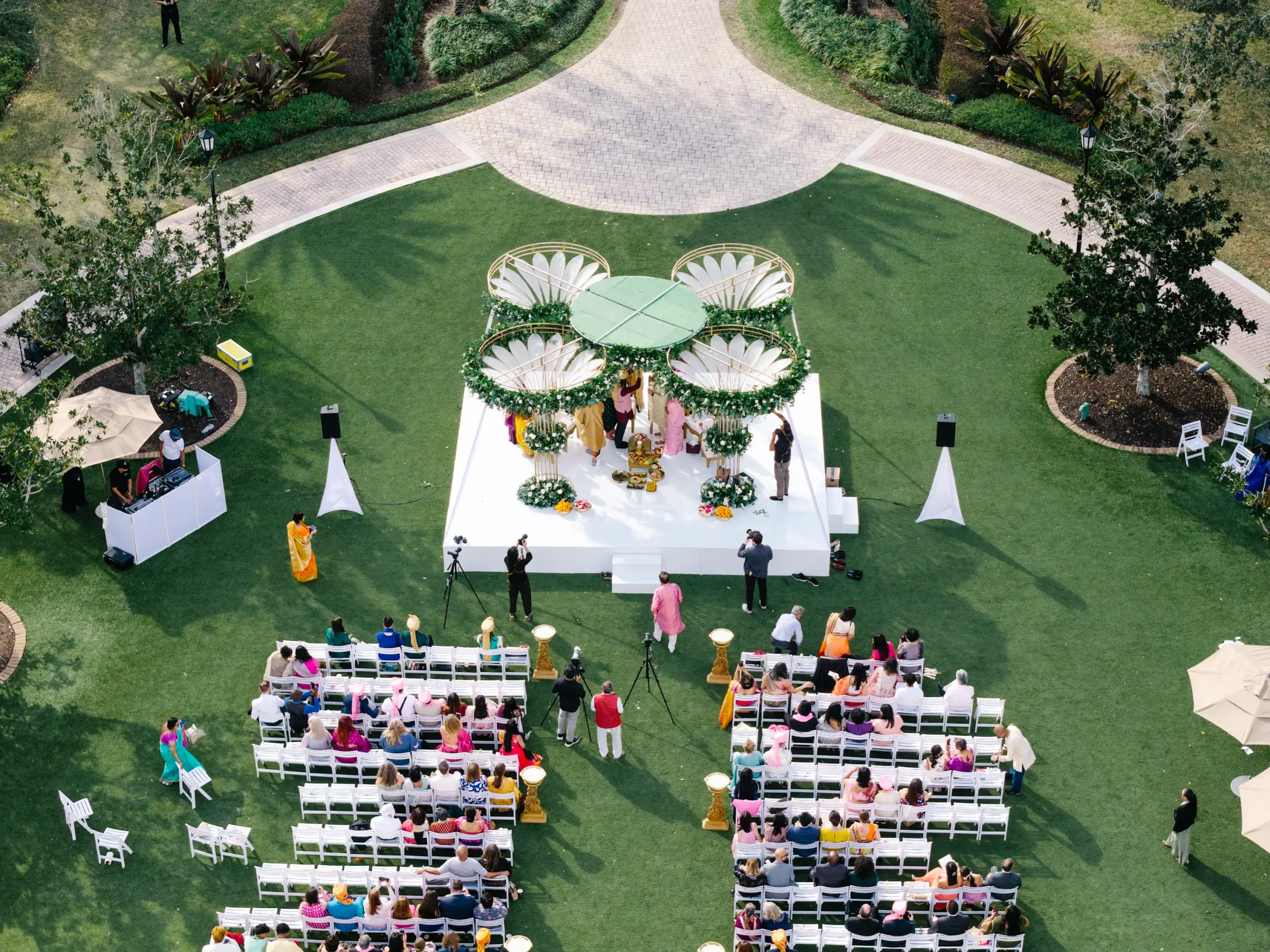 Wedding ceremony on lawn at Ritz Carlton Orlando