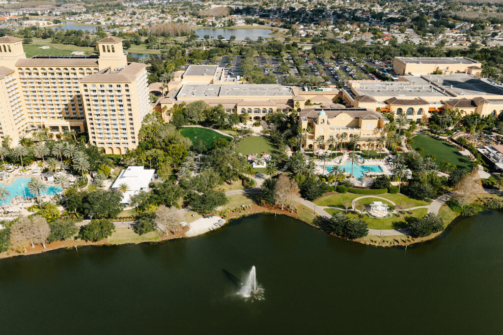 Aerial photo of Ritz Carlton Orlando by Cona Studios