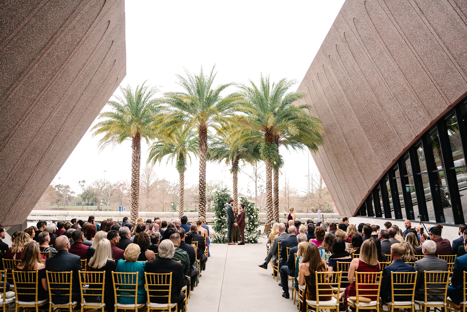 Outdoor wedding ceremomy at Winter Park Event Center